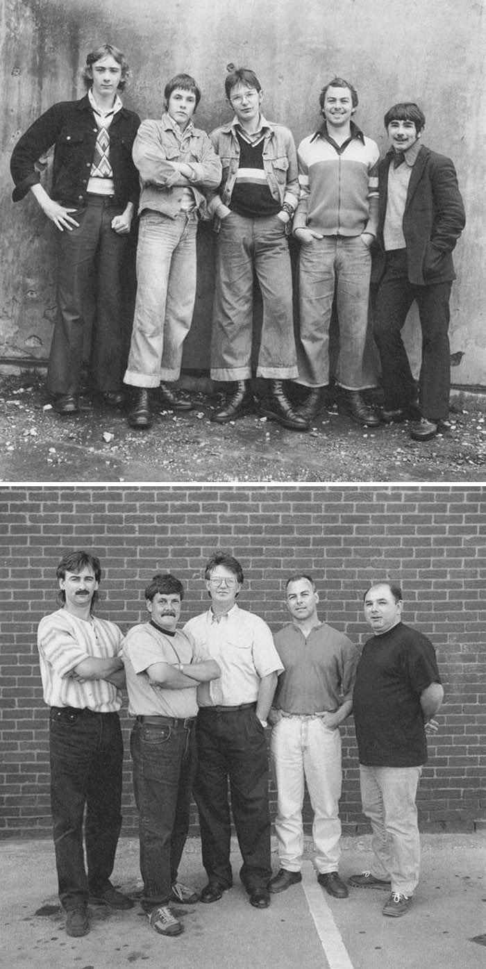 Soldan Sağa: Brian Morgan, Martin Tebay, Paul Mcmillan, Phil Tickle, Mike Comish, 1974 Ve 1995